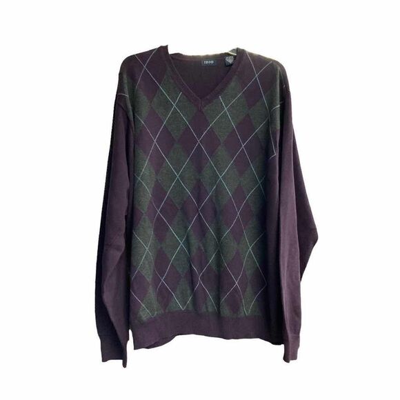 IZOD Men’s Pull Over Argyle Sweater - Picture 1 of 7